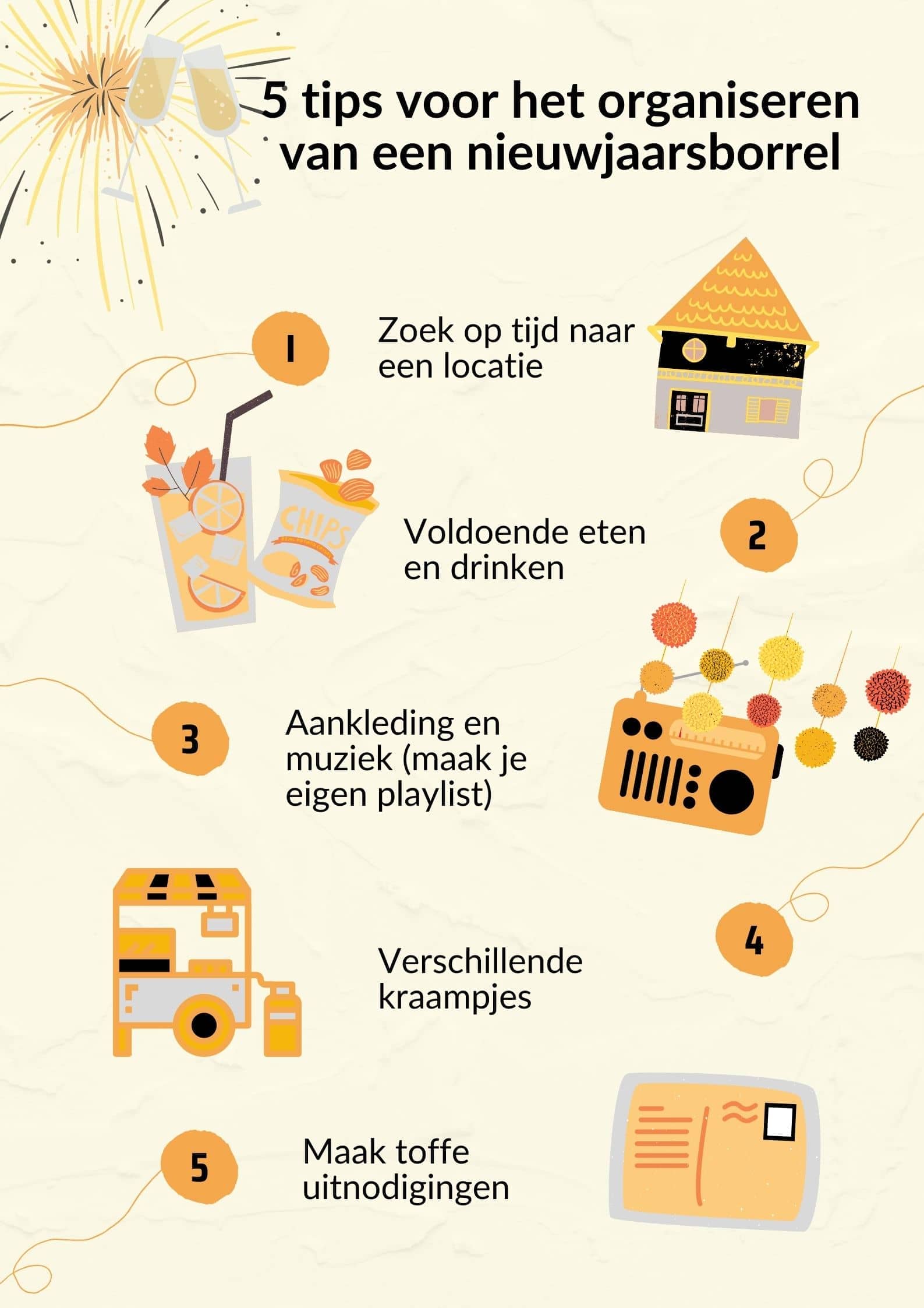 de tips voor een nieuwjaarsborrel organiseren